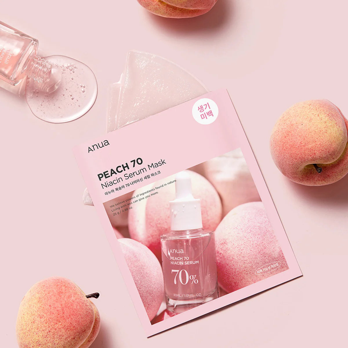 Peach 70% Niacin Serum Mask - Brightening Sheet Mask with 70% Peach Extract