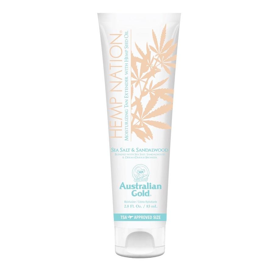 Travel Tan extender Lotion, Hemp Nation Sea Salt & Sandalwood 83ml - Australian Gold