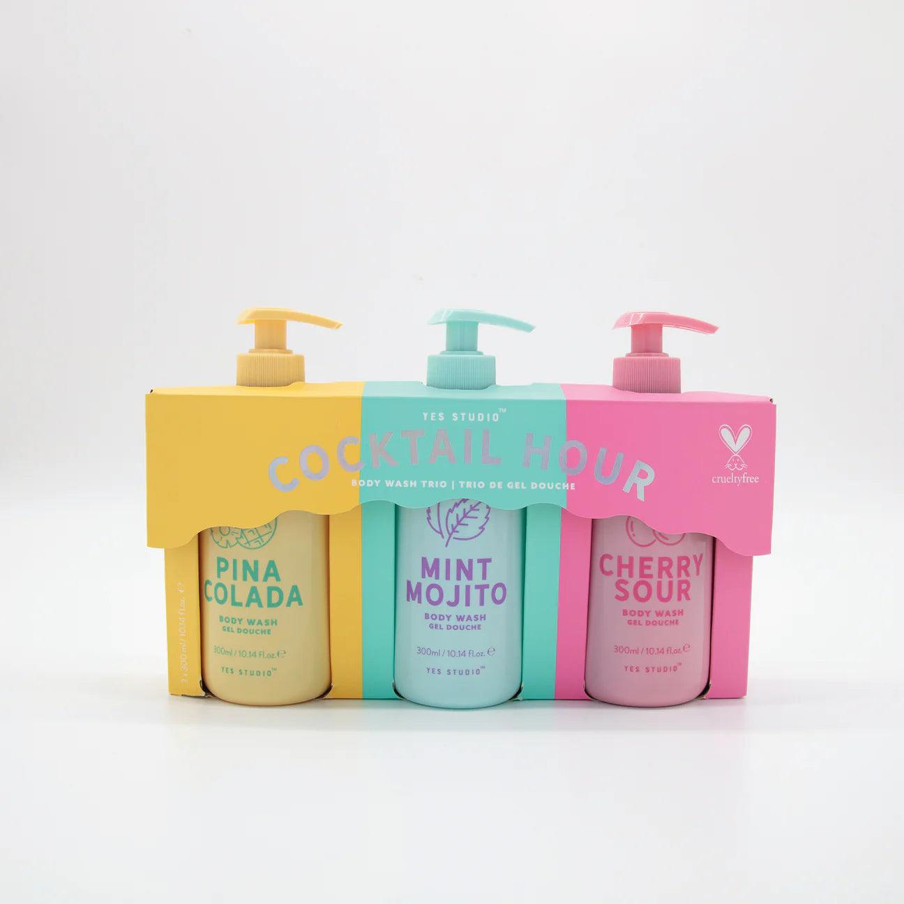 Cocktail Hour Body Wash Trio, Pineapple, Mint, Cherry - By Upper Canada